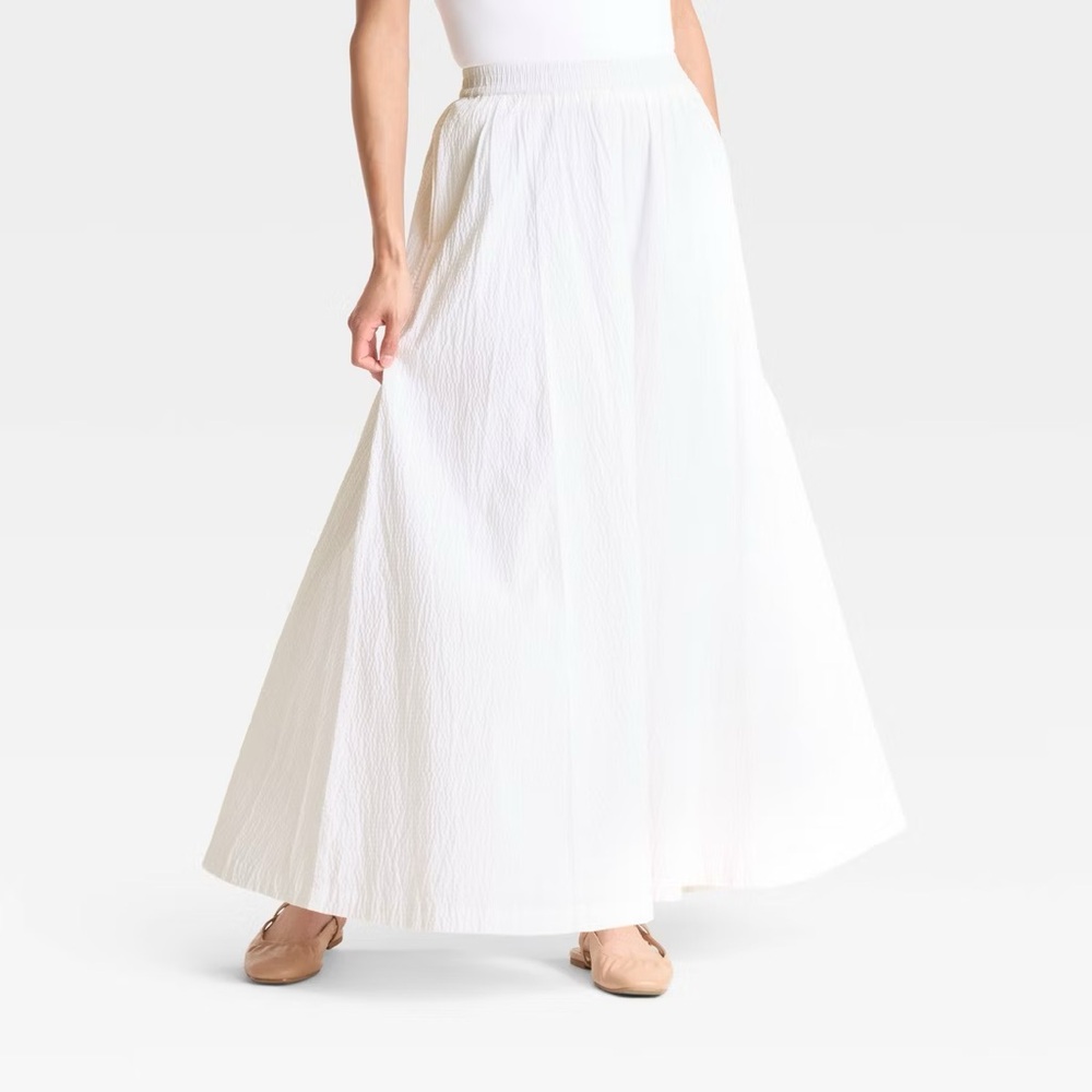 Maxi Picnic A-Line Cotton Skirt A New Day Target White